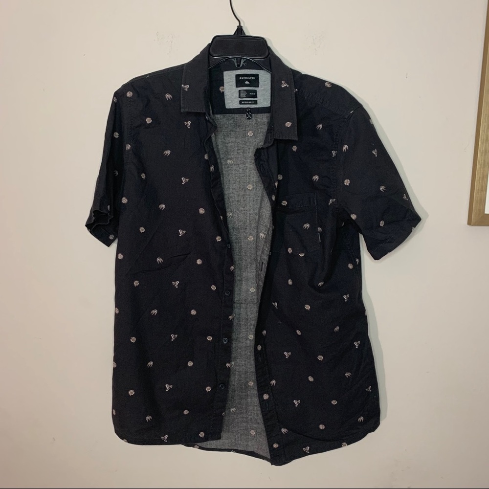 Quicksilver Printed Flower Button Down Shirt - image 1
